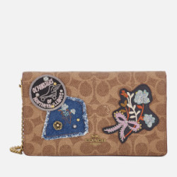 COACH Patchwork Signature Foldover 女款链条包