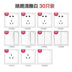 Schneider 施耐德 皓朗白 86型开关插座 30只组合装