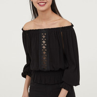 H&M DIVIDED 0609598 女士露肩雪纺衫