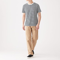 無印良品  無印良品 MUJI M9SB235 男士短袖条纹T恤