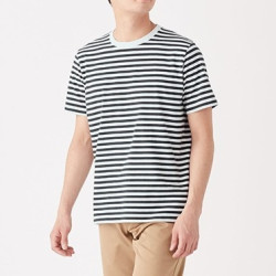 MUJI 无印良品 M9SB235 男士短袖条纹T恤