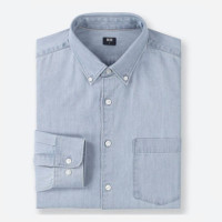 UNIQLO 优衣库 414565 男士水洗牛仔衬衫