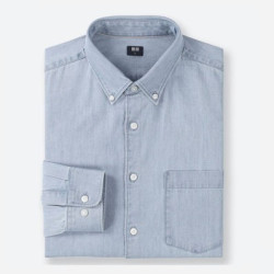 优衣库 UNIQLO 优衣库 414565 男士水洗牛仔衬衫