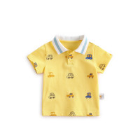 ciciibear齐齐熊 男女宝宝夏薄小汽车印花翻领纯棉T恤婴幼儿上衣polo衫0-4岁