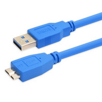 山泽(SAMZHE)  高速USB3.0移动硬盘数据线 AM/Micro B 手机数据充电连接线 蓝色3米 UK-730