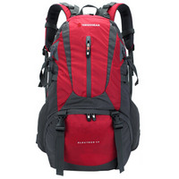 SWISSGEAR 登山包40L 时尚潮流休闲运动包旅行背包 男女户外登山双肩包配防雨罩 JP-3340II红/灰色