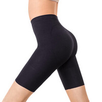 MD 女士无缝美体裤 产后塑腿纤体裤 塑身提臀美腿五分打底防走光裤 MD8045-W-hei-XL 黑色 XL