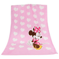 Disney 迪士尼 毛巾纯棉割绒柔软毛圈 米妮粉嫩婴儿童浴巾粉色 247g 60*120cm
