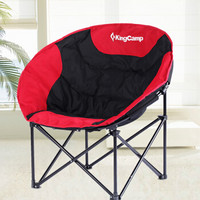 康尔 KingCamp 折叠椅 躺椅午睡椅子 便携沙滩椅休闲钓鱼椅懒人椅 户外居家两用 圆形加棉舒适 KC3816红色