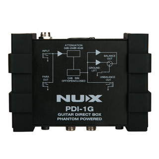 Nux PDI-1G电吉他电贝司录音演出DI盒 非平衡信号转平衡信号注入盒 黑色