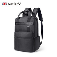 安特丽（antler）休闲电脑包15.6英寸女双肩包男士背包商务大容量笔记本包 A703474 黑色