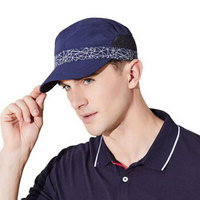 卡蒙（Kenmont）km-3409 夏季男韩版透气网眼平顶帽子户外休闲速干凉感军帽 墨蓝色