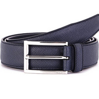 PRADA 普拉达 男士深蓝色小牛皮针扣腰带 2CC001 053 F0216 95