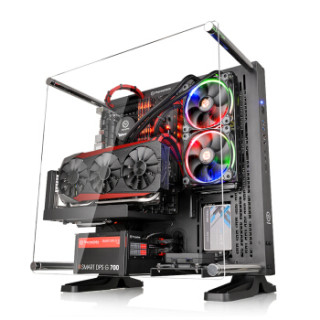 Tt(Thermaltake)Core P3 黑色 开放式机箱(为MOD水冷设计/支持长显卡/可壁挂/双U3/游戏水冷机箱)