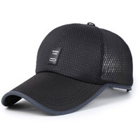 GLO-STORY 棒球帽 透气运动网帽男女款户外鸭舌帽MMZ724040黑色