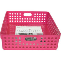INOMATA stock Basket系列进口厨房零食塑料收纳篮卫浴桌面整理收纳筐 A4规格 玫瑰粉4570RP