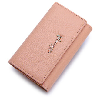 mexican 稻草人 时尚女式零钱包头层牛皮女士小钱包多功能钥匙包短夹