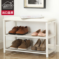 溢彩年华 换鞋凳 简素软垫鞋架 金属置物收纳架 DKA6716