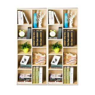 慧乐家 鲁比克创意九格柜组合两件套 书柜 储物柜 置物架 白枫木色 FNAJ-11252-1