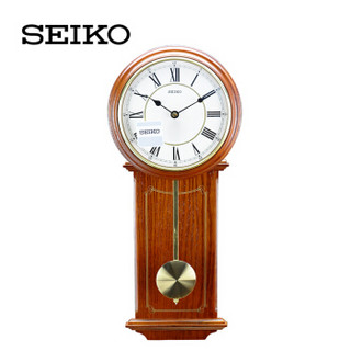 精工（Seiko）时尚创意欧式居家客厅钟摆木质挂钟挂表QXC213B