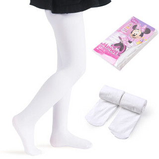 迪士尼（Disney）儿童袜子女白色2条装天鹅绒丝袜儿童连裤袜女童打底裤袜舞蹈袜适合7-8岁左右 D00127T  L码