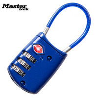 玛斯特（Master Lock）密码锁TSA旅行箱包健身房柔性钢缆挂锁4688MCNBLU蓝色
