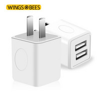 蜂翼（wings of bees）电源适配器 手机充电器/USB电源适配器/充电插头 双口2A 白色