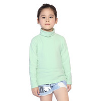 小红豆(XHDKiDS)男女童打底衫秋高领长袖T恤中大童磨毛休闲上衣NHT167HC豆蔻绿140