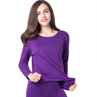 GANGSHA 港莎 保暖内衣 男女套装 加绒加厚秋衣秋裤情侣保暖内衣套装 女款-紫罗兰 XL