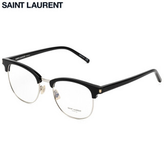 圣罗兰Saint Laurent eyewear男款光学镜架 板材嵌金属半框近视眼镜 SL 104-001 黑板材+银灰色金属镜框 52mm