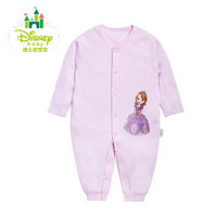 迪士尼(Disney) 婴儿连体衣纯棉舒适柔软新生儿内衣前开扣哈衣爬服153L660 淡粉 73cm