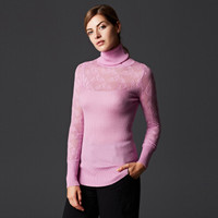 瑞比卡(Marc Rebecca)简约百搭高领套头针织衫打底衫女 55007D 粉紫色 M