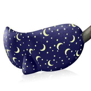 加加林 3D立体睡眠眼罩遮光 透气男女睡觉护眼可爱卡通送耳塞 3D眼罩星月蓝