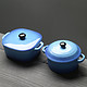 苏氏陶瓷汤盅炖罐2个装（深蓝）
