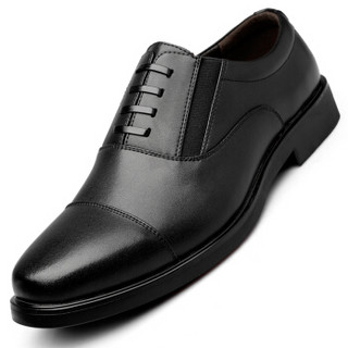 Poitulas 波图蕾斯 正装皮鞋男士英伦套脚三接头商务休闲 9916 黑色 42