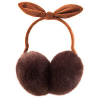 百尚意特 冬季保暖女士儿童耳罩 可爱毛绒加厚耳套 防风耳暖护耳耳包 兔耳朵咖啡色