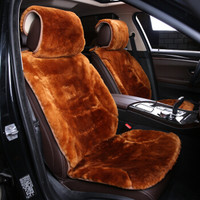长城世喜 羊毛坐垫 冬季汽车坐垫 毛垫车垫羔羊皮 短毛剪绒单座垫 坐垫 冬季汽车前排单座 棕色