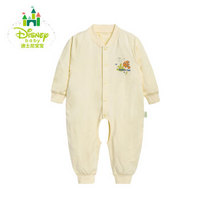 迪士尼(Disney) 婴儿连体衣 纯棉开裆宝宝哈衣连体衣爬服153L661 淡黄 52cm