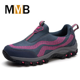 MMB 防滑软底老人健步户外运动中老年安全健康舒适爸爸妈妈男女鞋 M27 深灰玫红/女款 38
