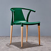 佳匠 家用椅子靠背椅创意休闲椅餐厅现代简约美式书房椅 绿色