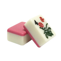 亚丽麻将牌 精品中国结家用一级麻将牌 手搓麻将牌42mm玫红色赠精品收纳袋