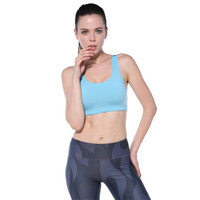 依琦莲（yiqilian）2017新款健身服抹胸 运动跑步瑜伽内衣 速干透气瑜珈服文胸 JVB16119 水蓝 M