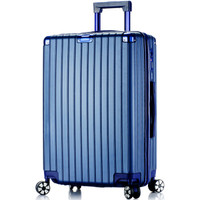 B.L.B.L 贝尔贝拉 耐磨抗摔拉杆箱 铝包角24英寸行李箱男女万向轮旅行箱 蓝色