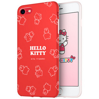 Hello Kitty 苹果7/8手机壳 iPhone7/8卡通保护套 全包硅胶防摔软壳 4.7英寸 魅影凯蒂猫*红色