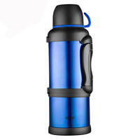 物生物行者旅行壶暖瓶户外大容量保温壶车载不锈钢热水瓶4L 深蓝色