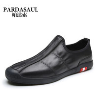 Pardasaul 帕达索 休闲鞋 男鞋韩版潮流牛皮透气懒人鞋百搭皮鞋套脚豆豆鞋男士鞋子