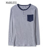 Markless长袖T恤男 修身运动圆领青年潮流体恤上衣TXA7625M 条纹 180/XL