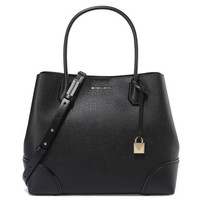 MICHAEL KORS 迈克 科尔斯 MERCER系列 牛皮大号女士单肩手拎包 30H7GZ5T7A BLACK黑色