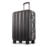 爱可乐愛可樂 ECHOLAC  铝框拉杆箱 万向轮防刮旅行箱 双排8轮TSA海关密码锁行李箱 PCT098E 灰色 24英寸