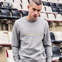 AK男装（AKSERIES）都市特工字母走针圆领卫衣1805006 灰色S
